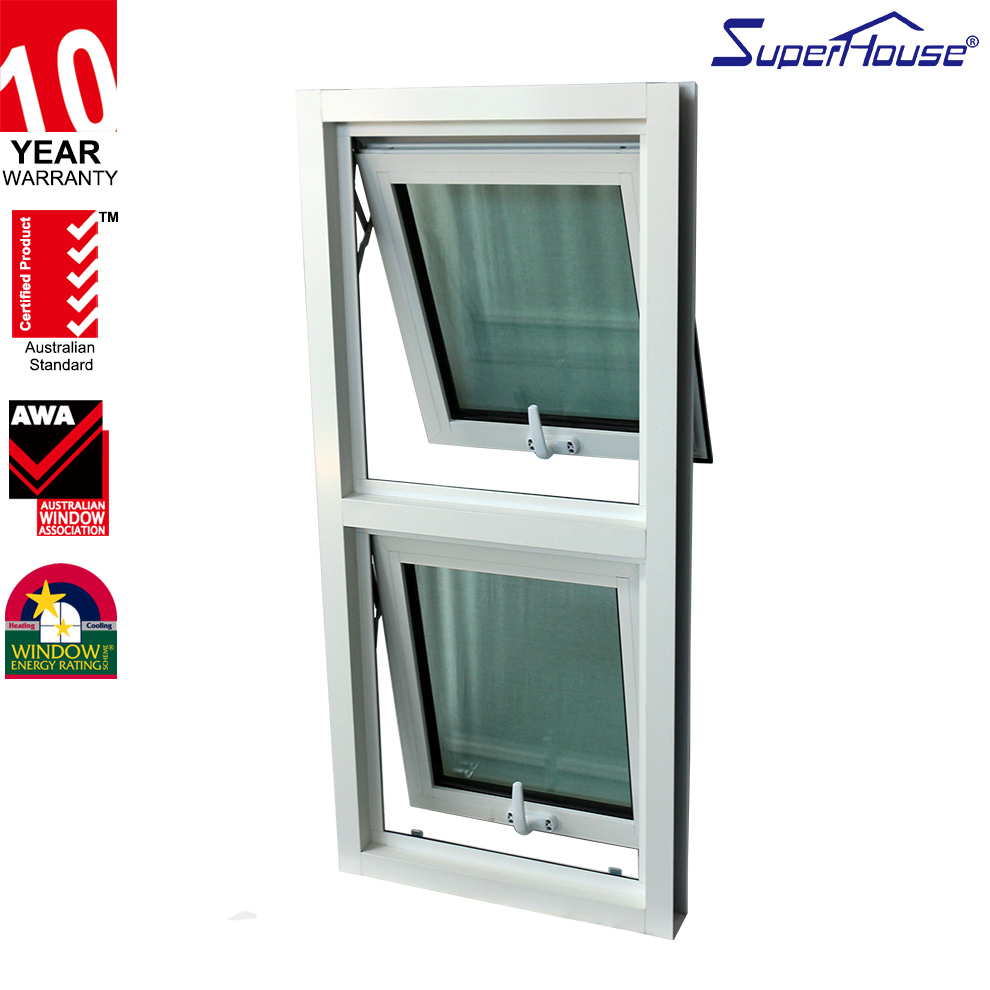Aluminum Awning Window Hurricane Impact German Hardware 10 Years Warranty Reflective Glass Privacy Protection Street Front Shop