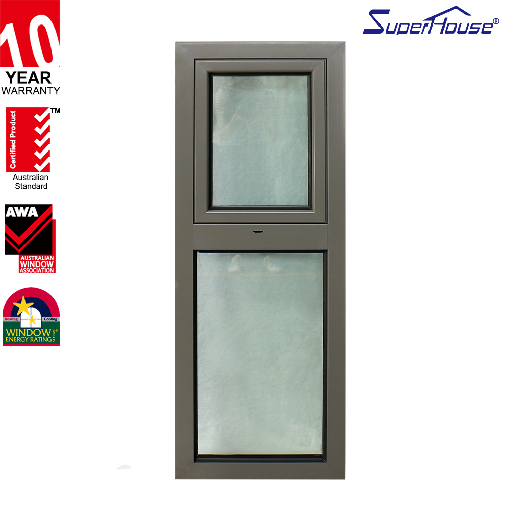 Factory Directly Hurricane Impact Windows Thermal Break Custom Double Glazed Tempered Glass Black Aluminum Awning Window