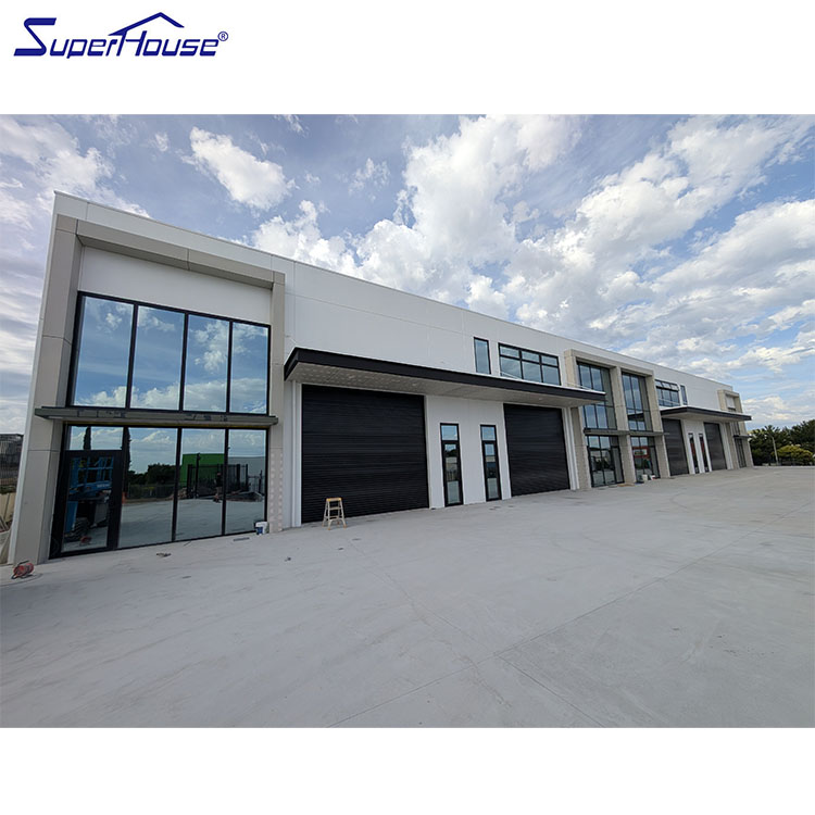 Commercial warehouse office window wall floor to ceiling large panel fixed storefront shopfront with tempered tinted glass