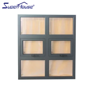 Superhouse Customized Outdoor Waterproof Good Sound Insulation Retractable Flyscreen Aluminum Awning Window