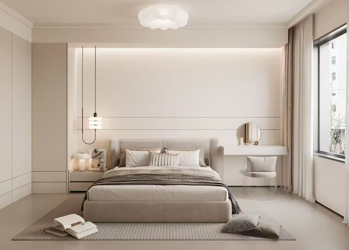Custom Modern Adjustable Bedroom Furniture Set with Panel Upper Material for 5-Star Hotels Villas Apartments &amp; Living Rooms