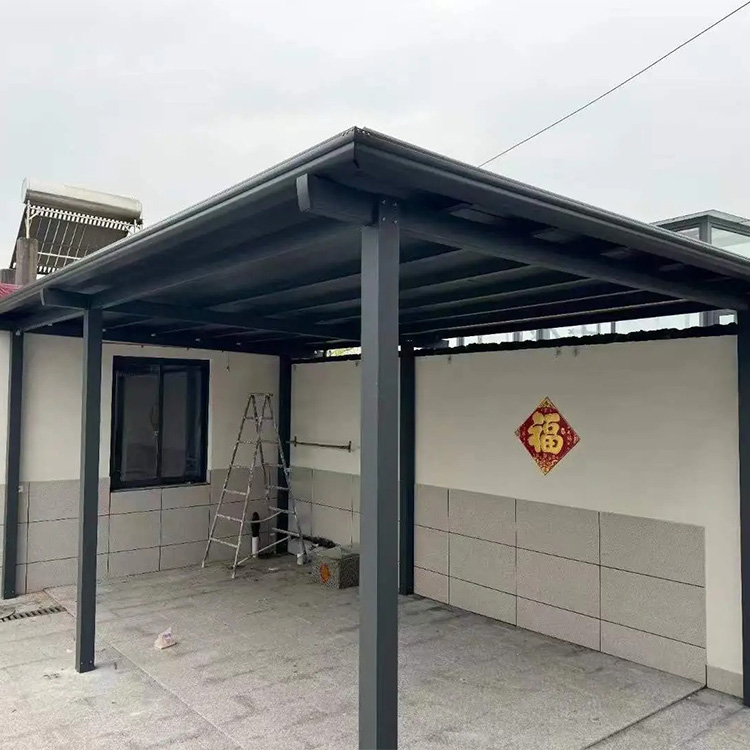 Maplemiles Intelligent Modern Electric Aluminum Pergola With Bioclimatic Louver Slat Pavilion Waterproof &amp; LED Optional