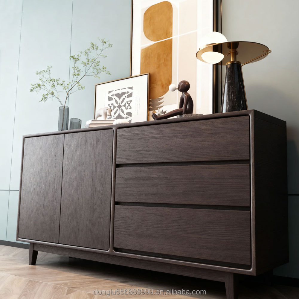Modern Luxury Solid Wood Sideboard Cabinet Detail 4