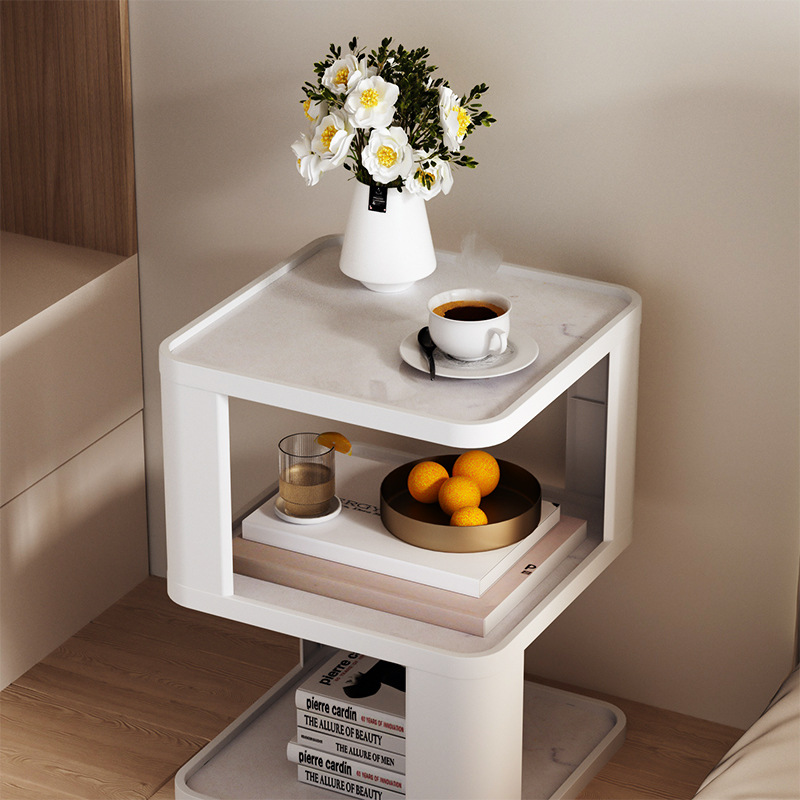 Living Room Internet Popular Minimalist Small ABS Household Side Table Sofa French Bedside Table Apartment Coffee Table Tea