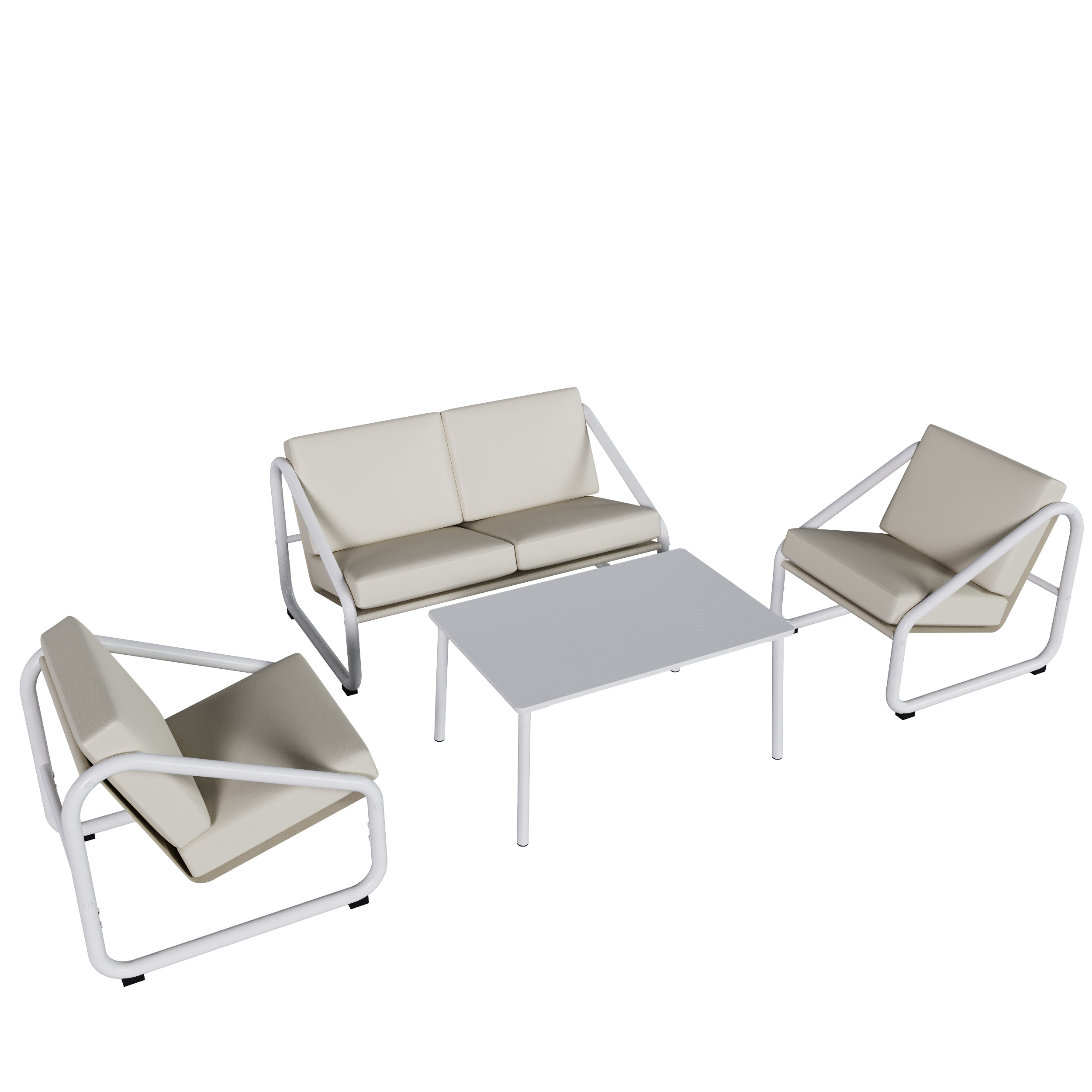 Modern Nordic Minimalist Durable Comfortable Aluminum Patio Sofa Outdoor Lounge Furniture with Weather Resistant Features
