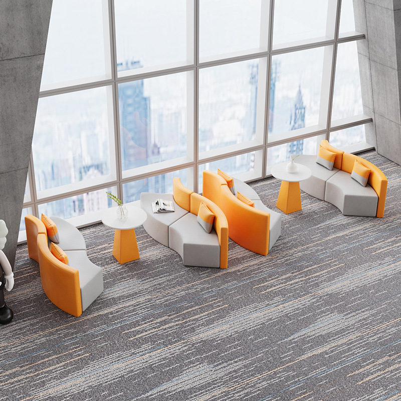 Public Area Modular Sectional Sofa Set with Synthetic Leather High-Density Sponge Modern Design for Commercial Use Living Room