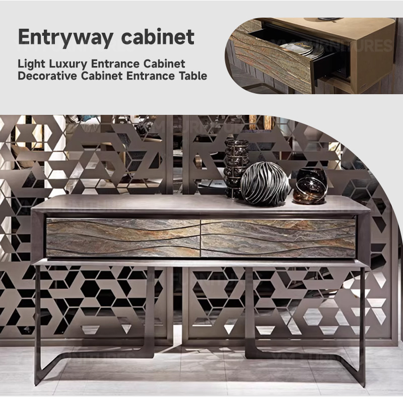 Modern Furniture Decorative Hallway Living Room Buffet Cabinets Silk Road Patterned Accent Sideboard