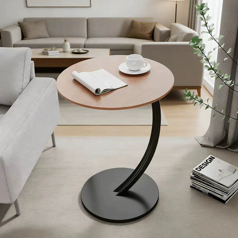 Modern Minimalist Coffee Table with Metal Frame and Storage Wooden Top for Living Room Home Furniture Set
