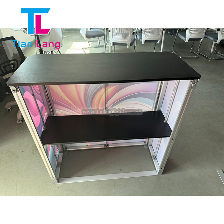 Lightweight Aluminum LED Backlit Table Portable Reusable Trade Show Equipment Advertising Equipment For Exhibition Trade Show