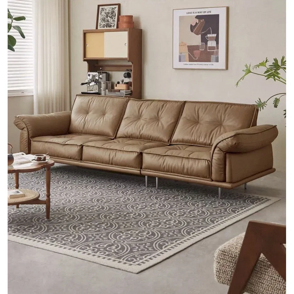 Natural Organic Jute Woven Texture Eco-Friendly Sustainable Couch Living Room Furniture