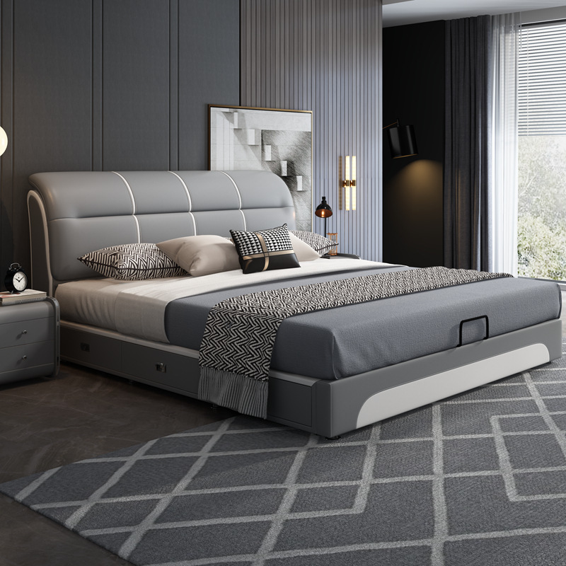 Hot Sales Luxury Modern King Double Size Soft Beds Frame Solid Wood Bed Soft Upholstered Beds Bedroom Furniture Sets Home