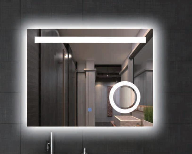 Modern Illuminated Bathroom Mirror with Stylish Decorative Accents