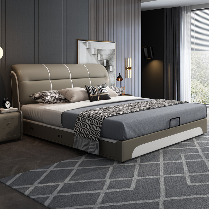 Hot Sales Luxury Modern King Double Size Soft Beds Frame Solid Wood Bed Soft Upholstered Beds Bedroom Furniture Sets Home