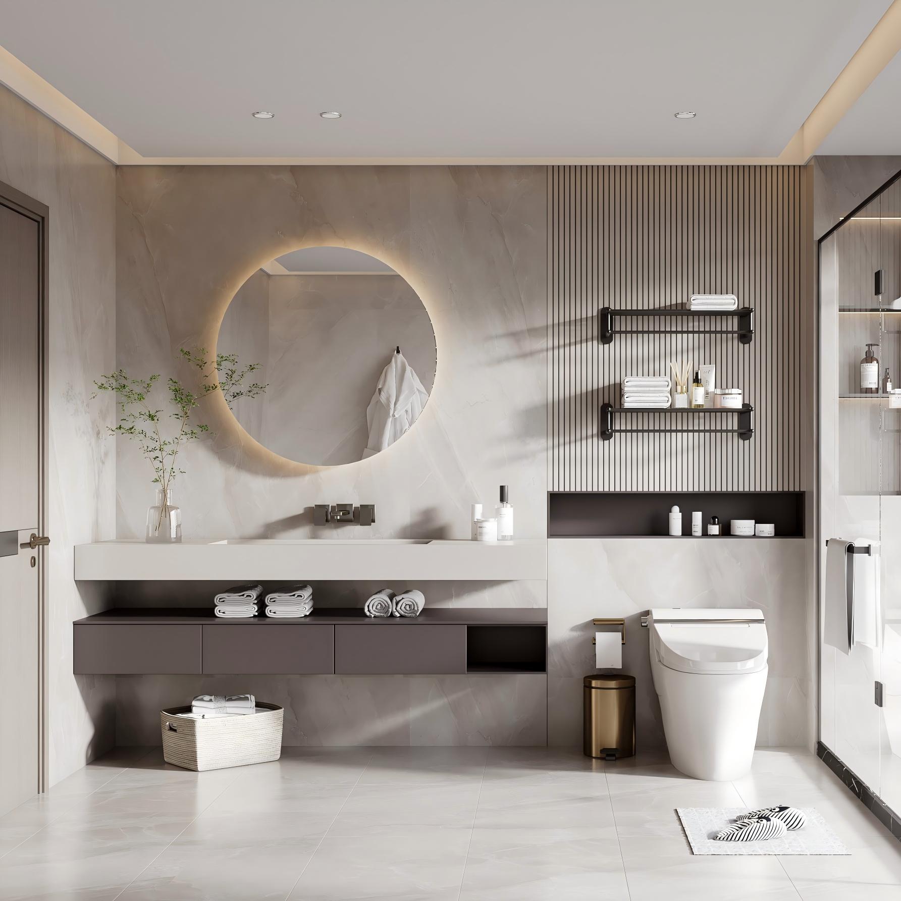 Customized Multi-functional Furniture for Bathrooms Modern Fashion Mirror Cabinet Bathroom