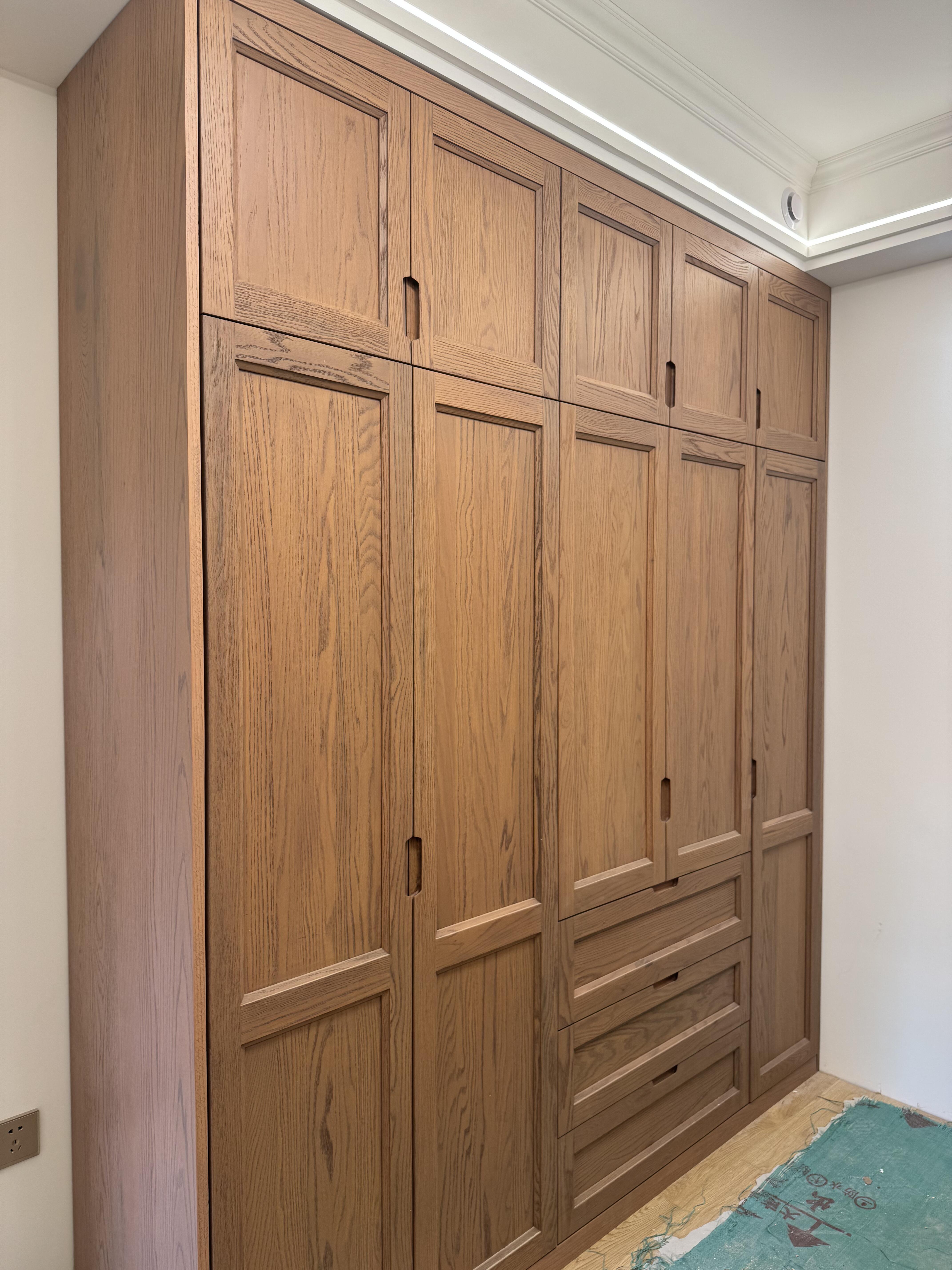 Custom Built-in Wardrobe Nordic Oak Minimalist Bedroom Closet Modular Storage Cabinet for Hotel Apartment Project