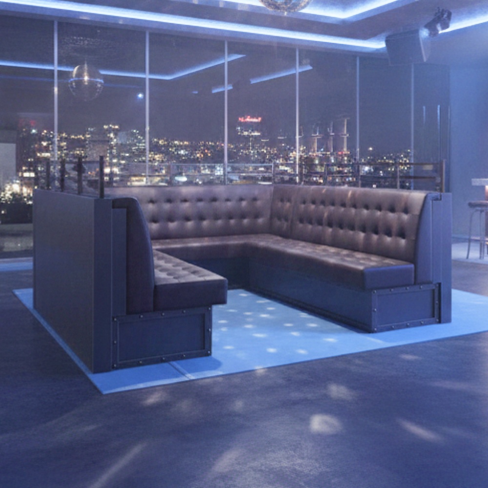 KTV &amp; Bar Booth Seating Set - Custom U-Shaped, L-Shaped, and Corner Layouts for Entertainment Venues and Theater Game Rooms