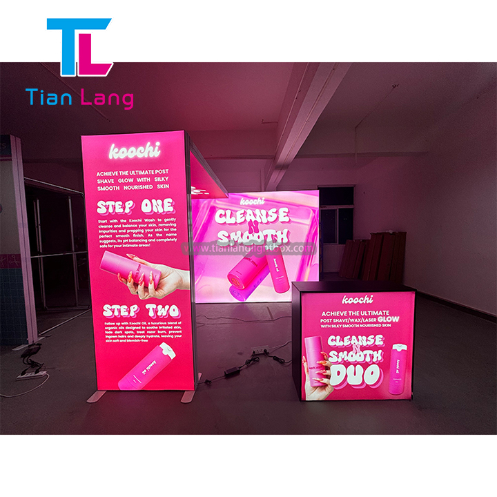 Lightweight Aluminum LED Backlit Table Portable Reusable Trade Show Equipment Advertising Equipment For Exhibition Trade Show