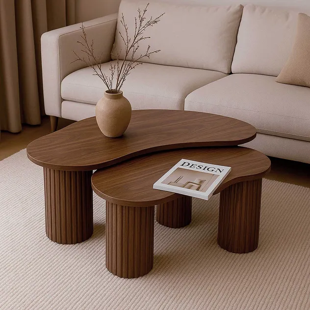Durable Sustainable Decorative Coffee Table with Sturdy Legs for Home Living Room