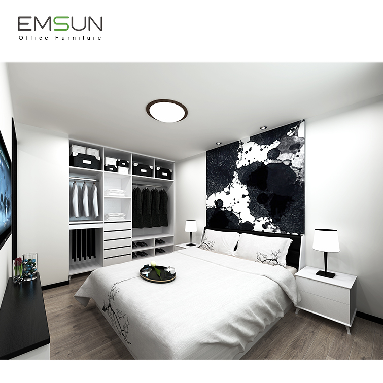 Modern Bed Room Furniture Bedroom Set , Modern New High Gloss Painting MDF Home Furniture Bedroom Set