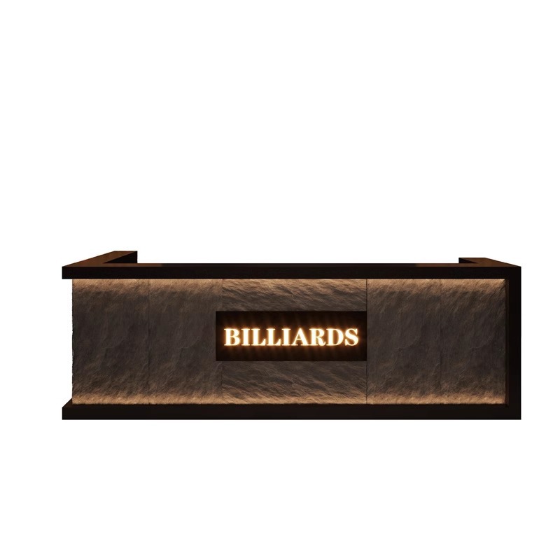 Retro Industrial Style Wood Multi-Purpose Desk Billiard Bar Counter Cashier Gym Game Room Hotel Bed Breakfast Company Front