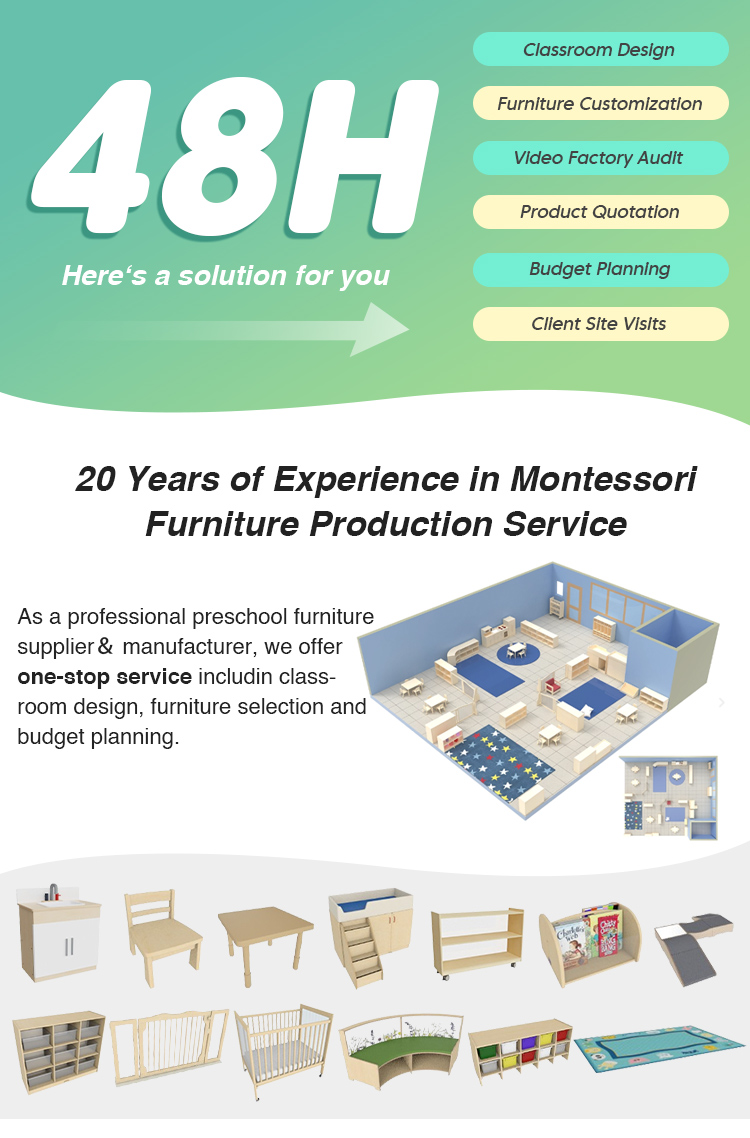 Montessori Solid Wood Table and Chairs