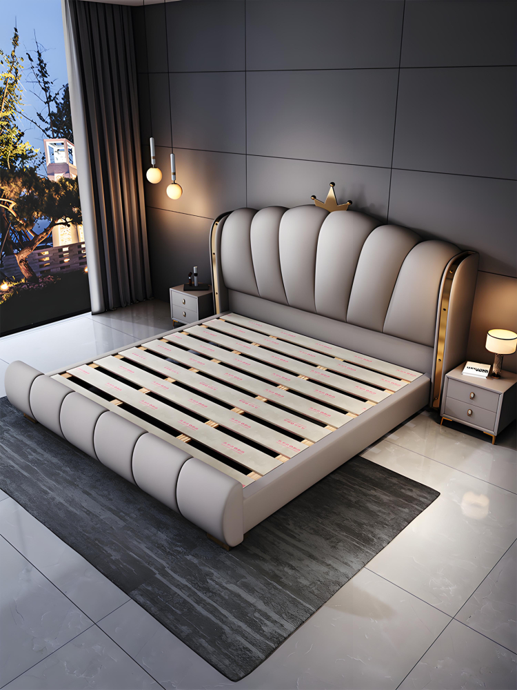 Luxury Soft Leather Double Bed Frame Modern Design Super-large Bed Frame Modern Style Luxury King Size Bedroom Furniture Set
