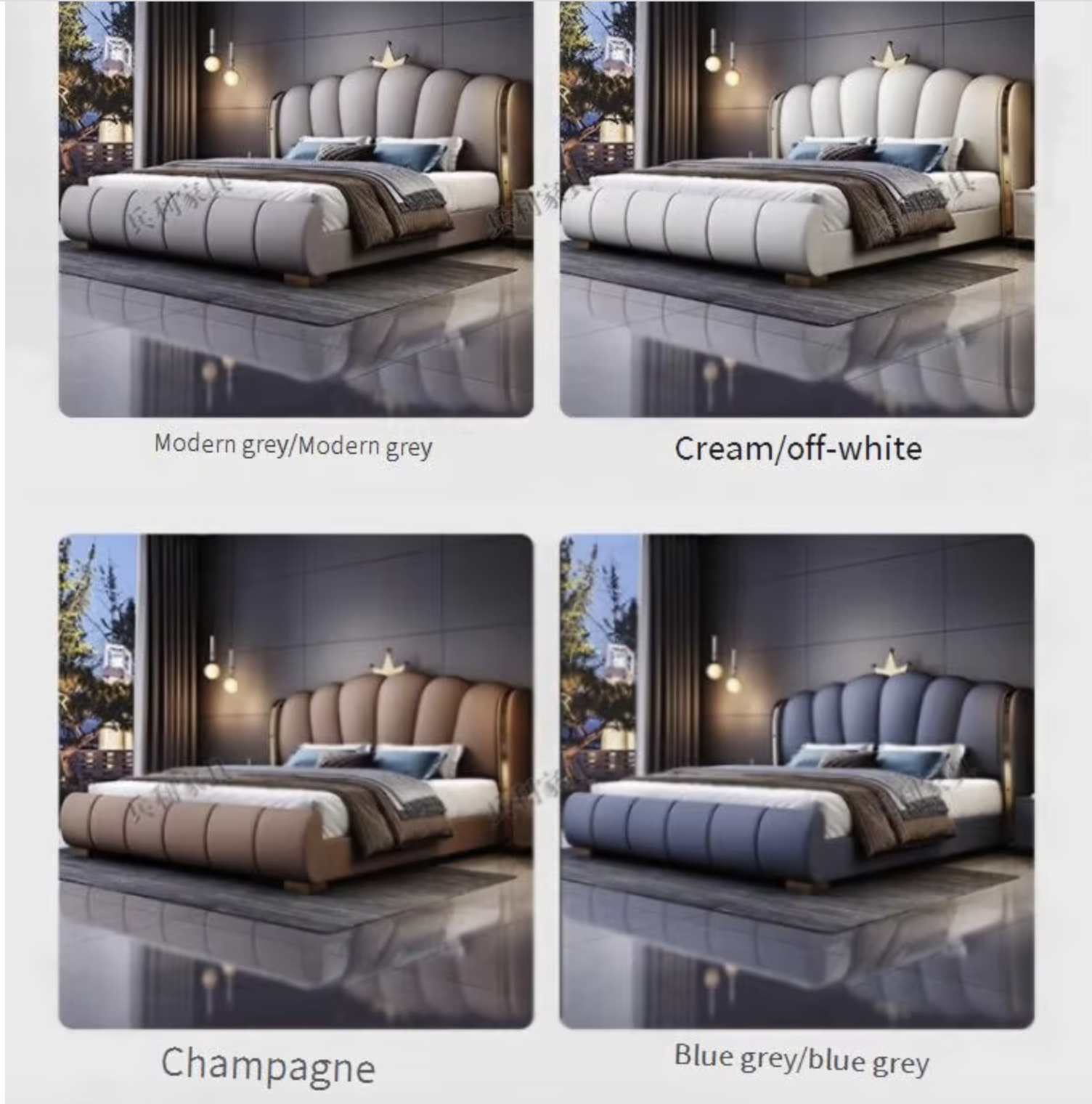 Luxury Soft Leather Double Bed Frame Modern Design Super-large Bed Frame Modern Style Luxury King Size Bedroom Furniture Set