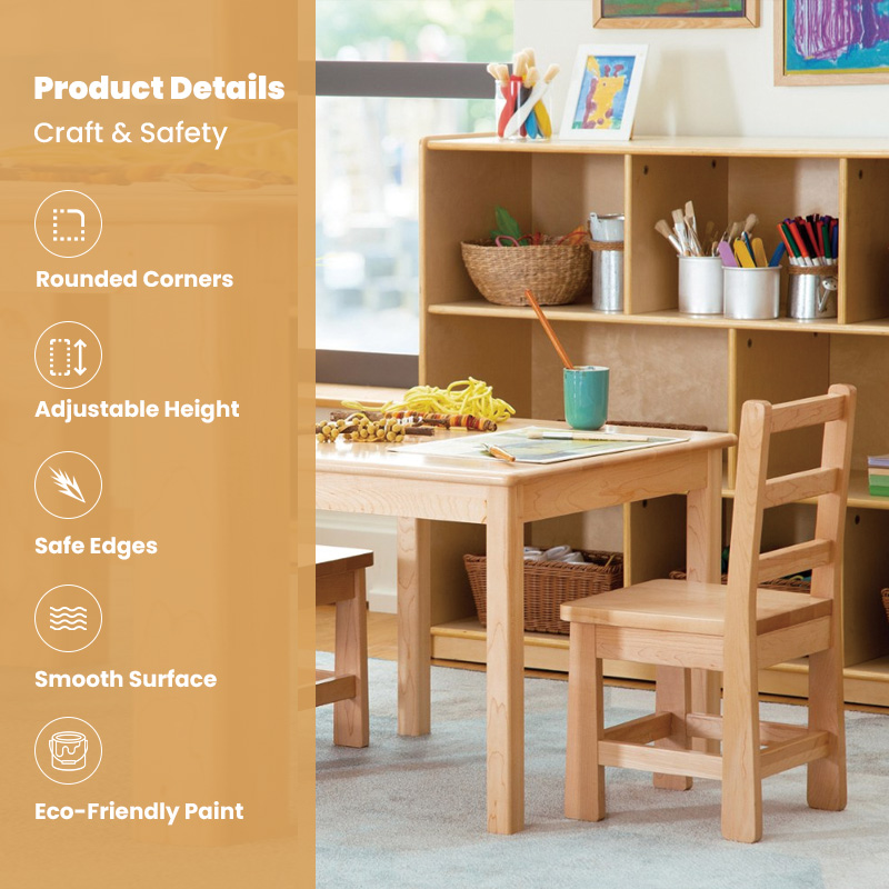 Montessori Kindergarten Table and Chair Daycare Furniture Preschool Wooden Nursery Learning Center Waldorf Preschool Furniture