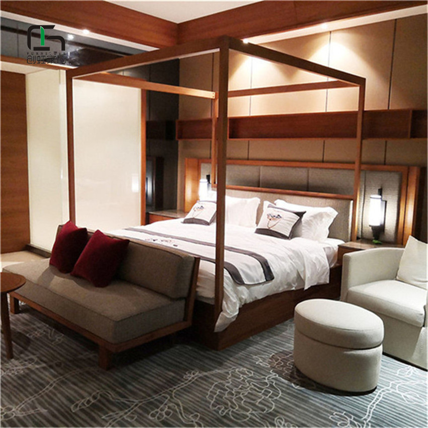 Factory Custom High End Modern Indonesia Bedroom Set Hotel Furniture Design in China