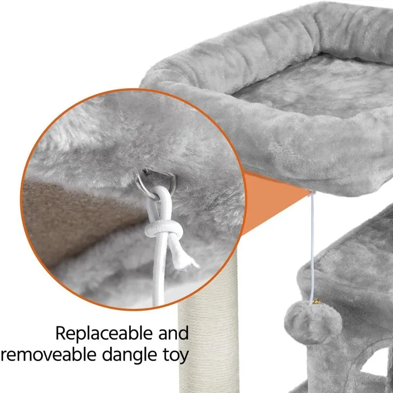 Stylish Light Gray Cat Tower Sustainable Pet Furniture Solution Pet Product