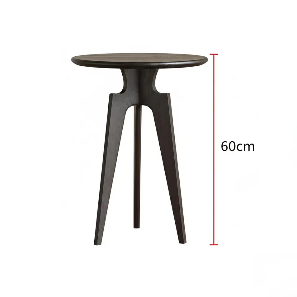 Modern Accent Round End Table Solid Wood Living Room Decorative Side Table