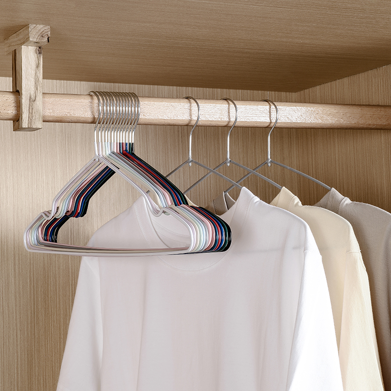 Colored Hangers For Drying Clothes Dry-wet Double Use Pvc Coated Full Adult Standard Size Plastic Hanger