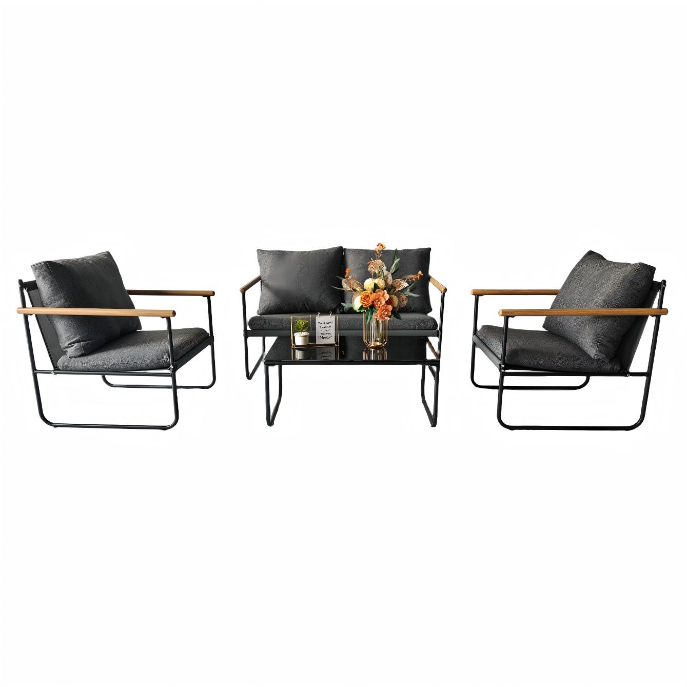 Minimalist Design Steel Frame with Waterproof Cushions Outdoor&amp;Indoor Furniture for Office Living Room