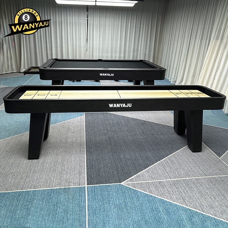 High Quality Solid Wood Eco-Friendly Shuffleboard Table Game Full Set 9ft/12ft/14ft/16ft Customizable Colors Home Bar Game Room