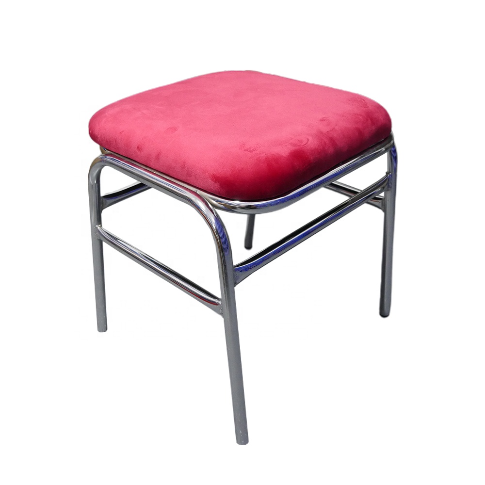 Custom Brand Logo Cocktail Chair Game Room Red Cushion Bar Stool High Quality Square Arcade Stool for Sale