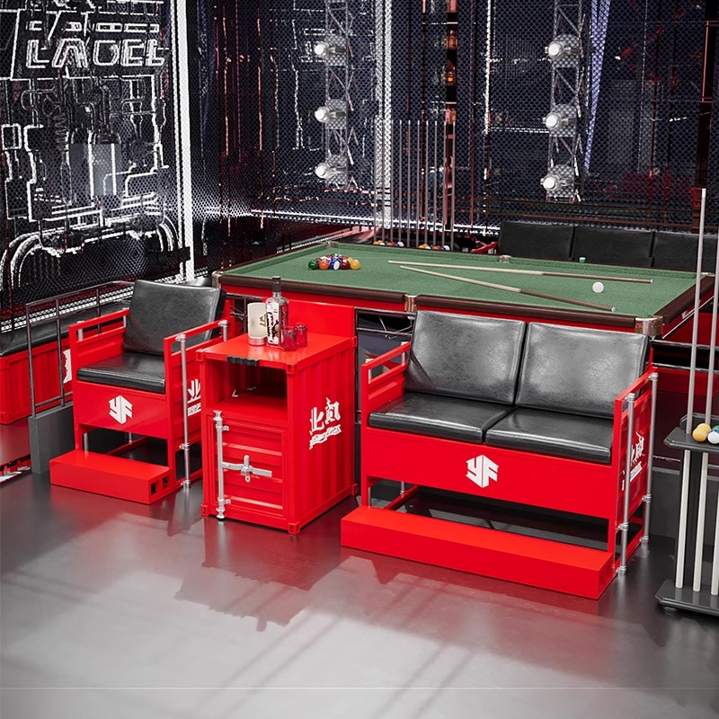 Industrial Style Commercial Bar Furniture Sets Spectator Chairs for Billiards Hall Table Tennis Room Waiting Area Sofa Table