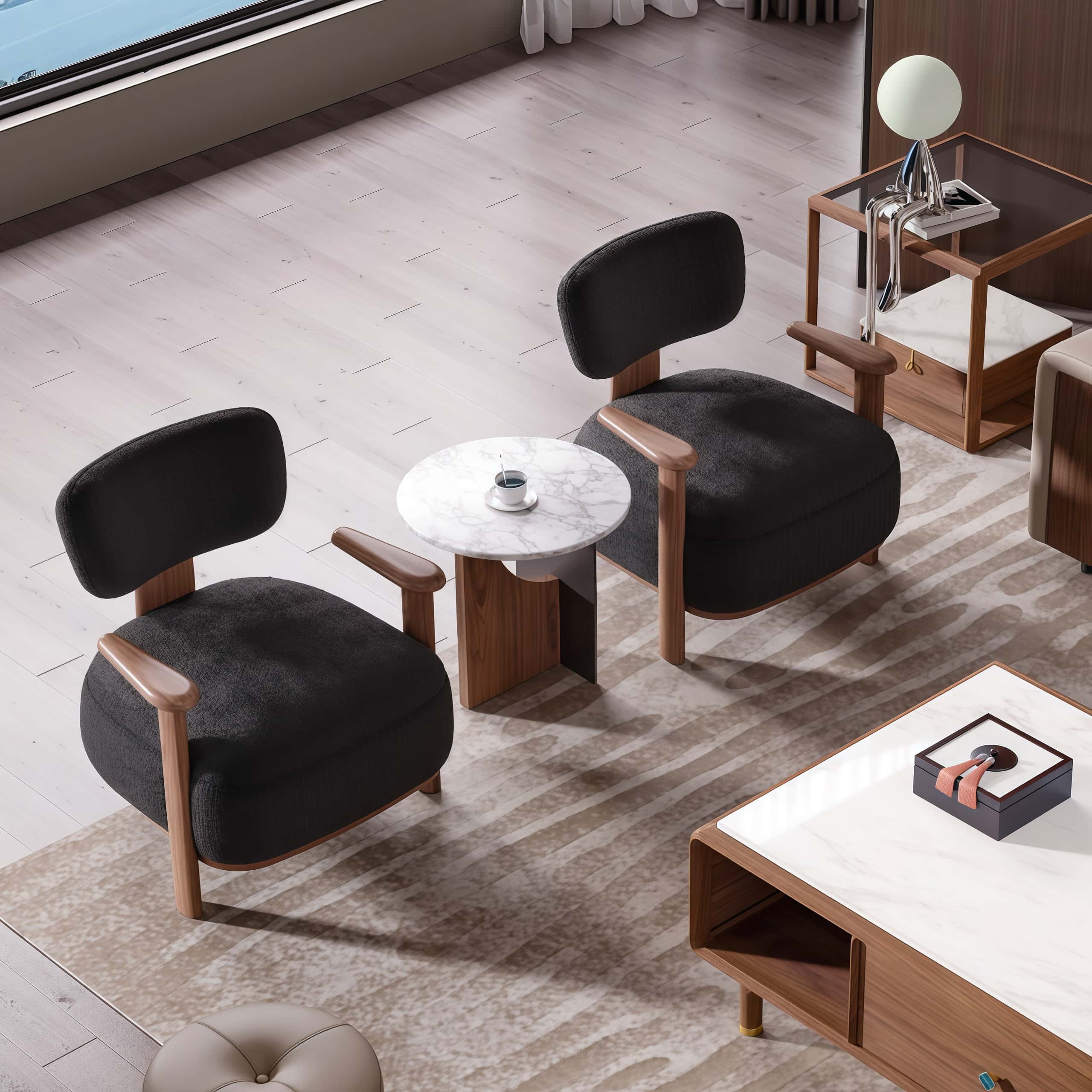 Modern Simple Leisure Sofa Chair Minimalist Solid Wood Living Room Bedroom Apartment Single Light Luxury Sofa