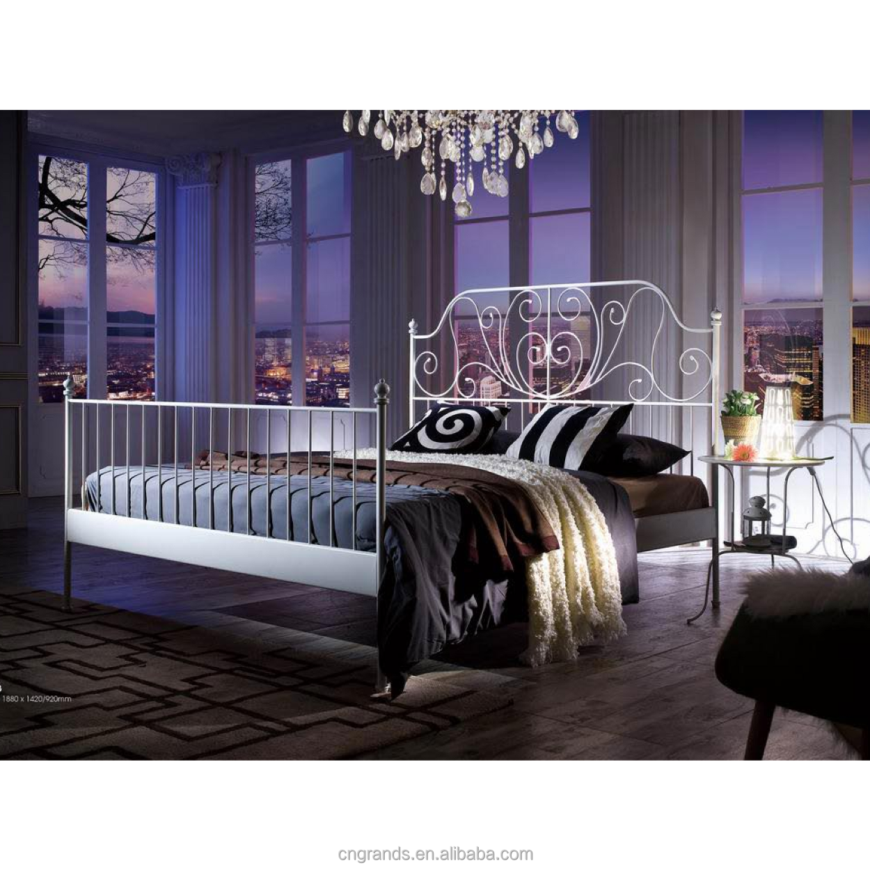 Nordic Style All Steel Single Bed for Kid Bedroom Factory School Dormitory Apartment Residential Home Children Adult Furniture
