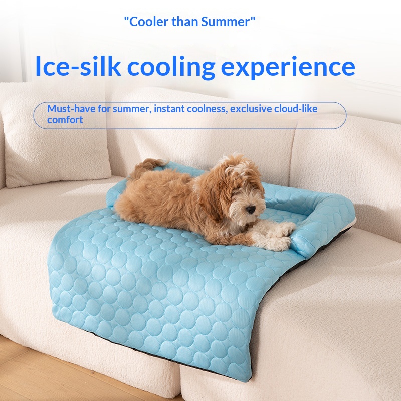 Summer Ice Sense Soft Dog Sleeping Mat All Seasons Detachable Washable Pet Sofa Bed for Cats and Dogs
