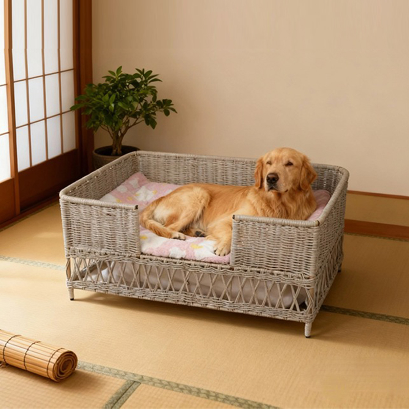 Rattan Pet Bed Eco Friendly Natural Material Sustainable Pet Furniture Wholesale From Vietnam