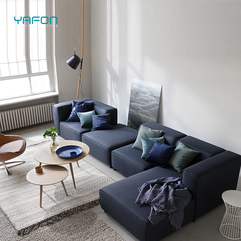 Modern Luxury L-Shape Sectional Corner Couch Sofa Set Fabric Modular Furniture for Home Office and Living Room
