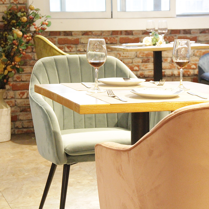 Minimalist Style Modern Dining Room Furniture Set Metal Legs Fabric Upholstered Dining Chair