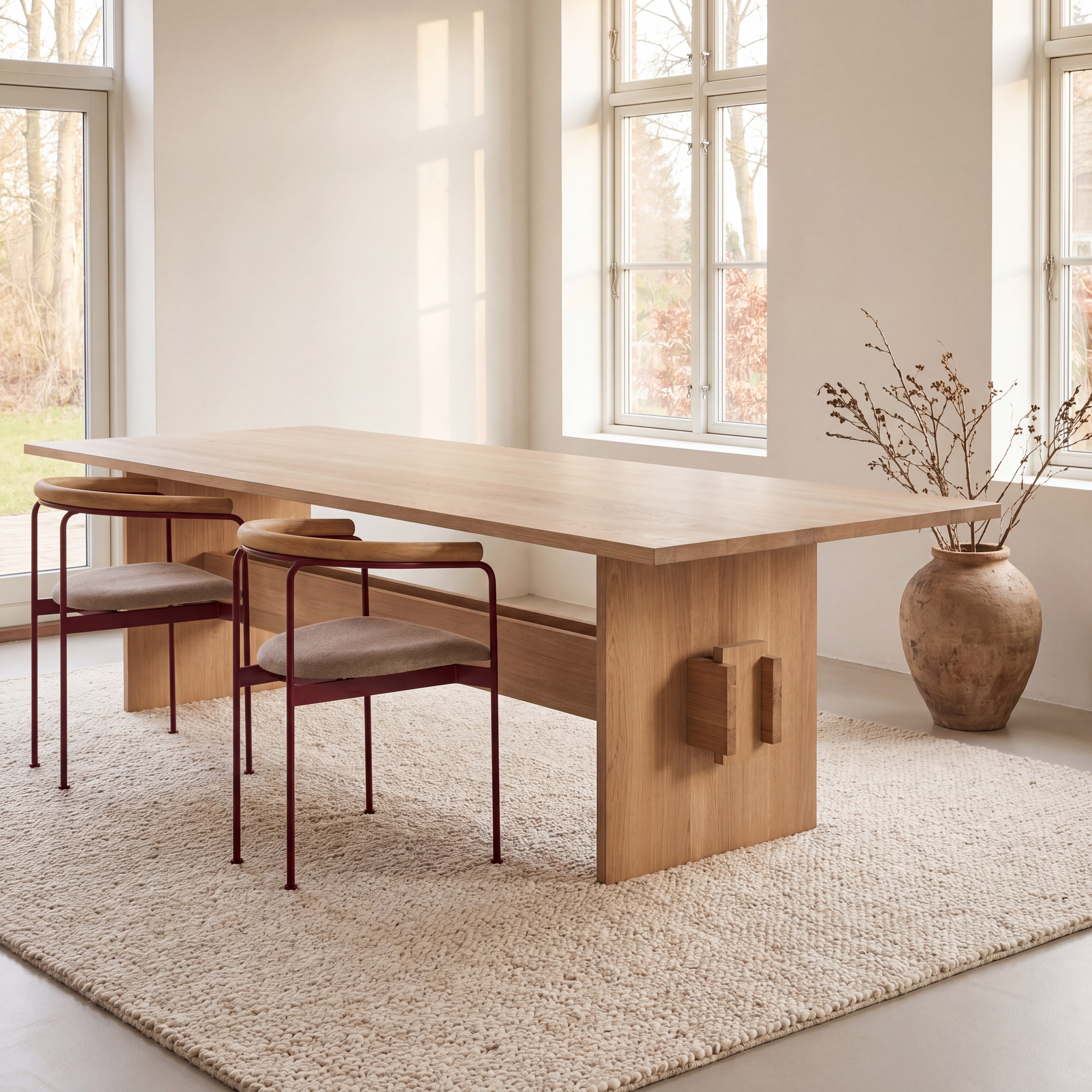 Minimalist Style Solid Wood Dining Table Modern Kitchen Table Dinner Table for Villa Living Room Furniture Decor