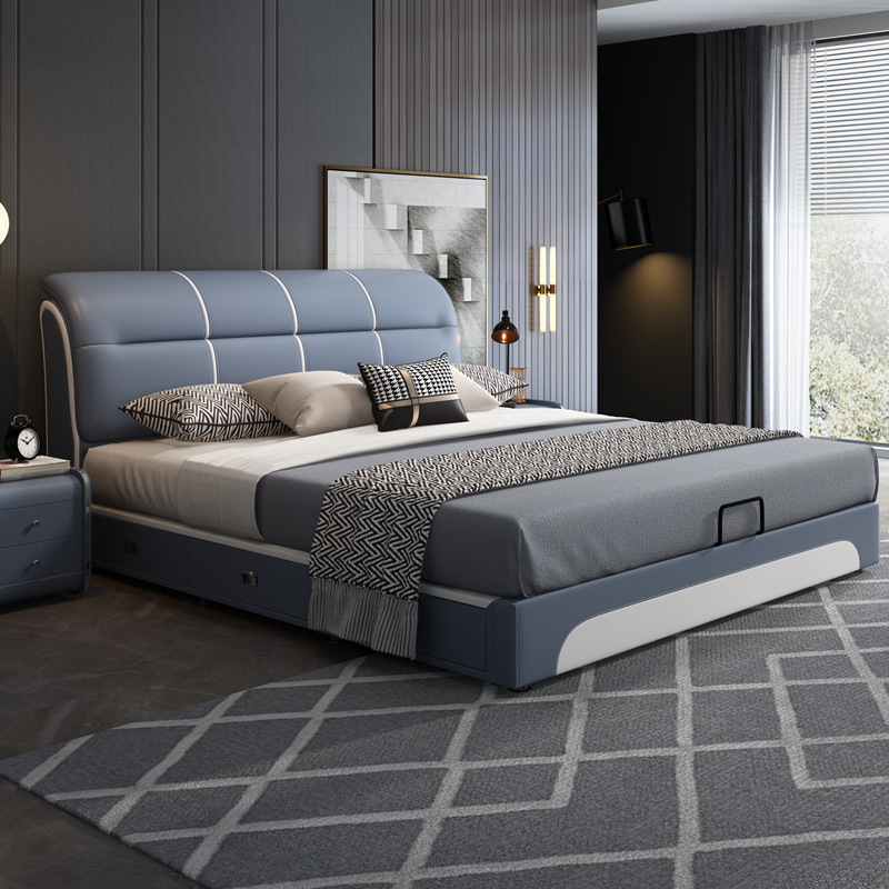 Hot Sales Luxury Modern King Double Size Soft Beds Frame Solid Wood Bed Soft Upholstered Beds Bedroom Furniture Sets Home