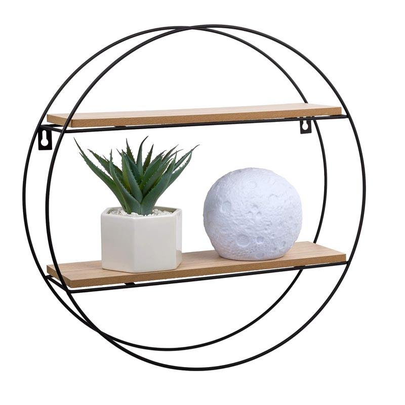 Decorative Wall Accent Floating Shelf, 16 X 16 Inches Metal Display Hanging Shelf Storage Racks Home Decor Mounted Wall Shelves
