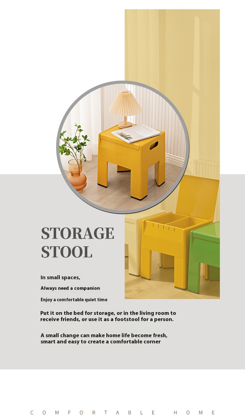 Modern Simple Home Entrance Hallway Storage Multi-Function Shoe Changing Stool Plastic Ancient Internet Celebrity Clothing Store