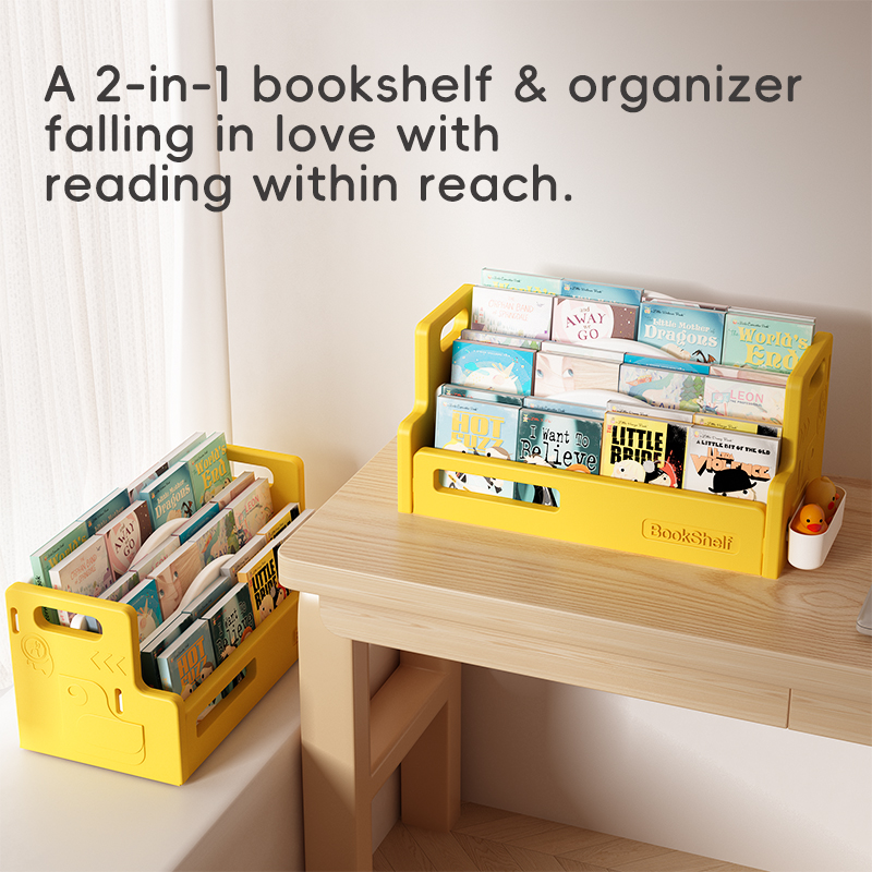 OEM Modern Kids Toy Storage Organizer Plastic Desk Bookshelf Cabinet Children Tabletop Bookcase School Bedroom Nursery Furniture