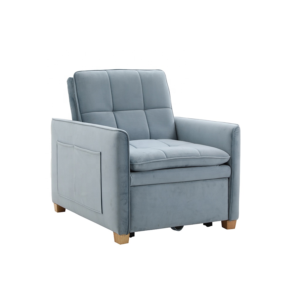 Soft Small Single Leisure Sleeper KD for Small Space Multi-function Foldable Chair Sofa Bed for Apartment