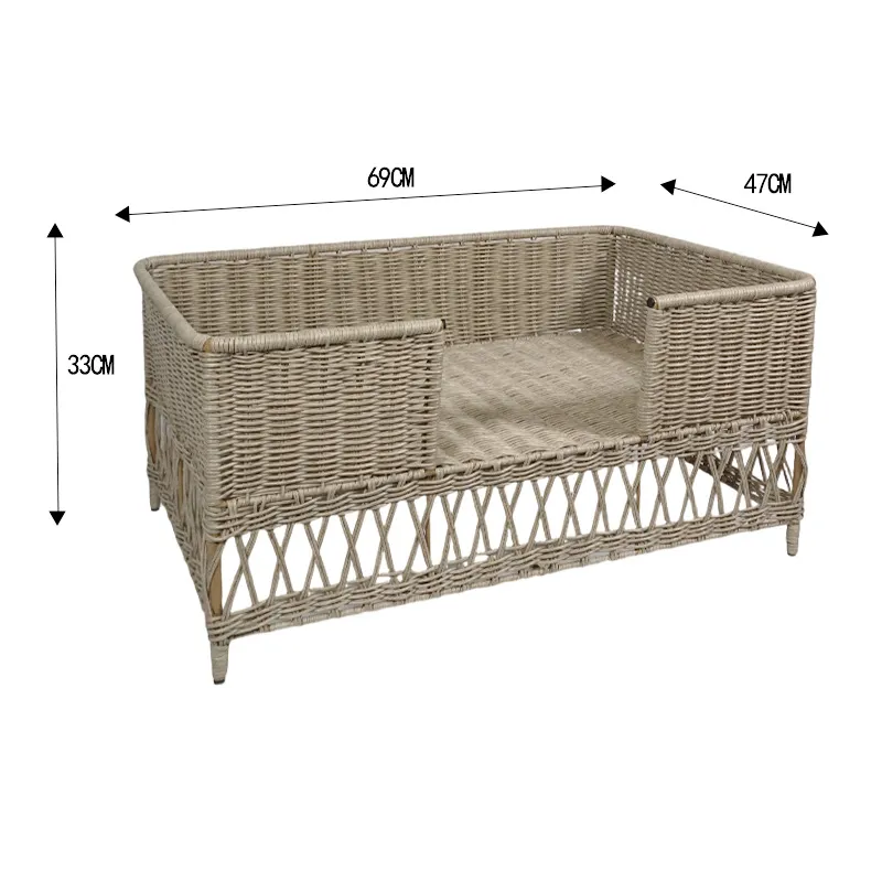 Rattan Pet Bed Eco Friendly Natural Material Sustainable Pet Furniture Wholesale From Vietnam