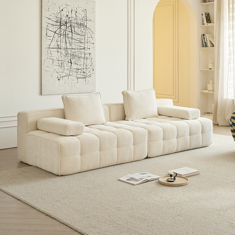 Boneless Lazy Sofa with Full Sponge Compact Design Velvet Fabric for Small Apartments Vacuum Compressed Module for Villa Use
